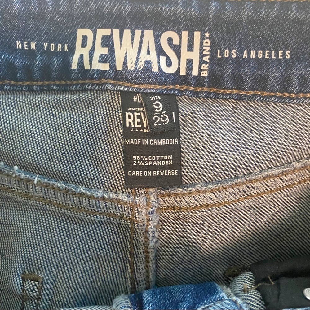 REWASH Super Hi-Rise Mom Jeans 29 Raw Step Hem Distressed - Picture 10 of 14